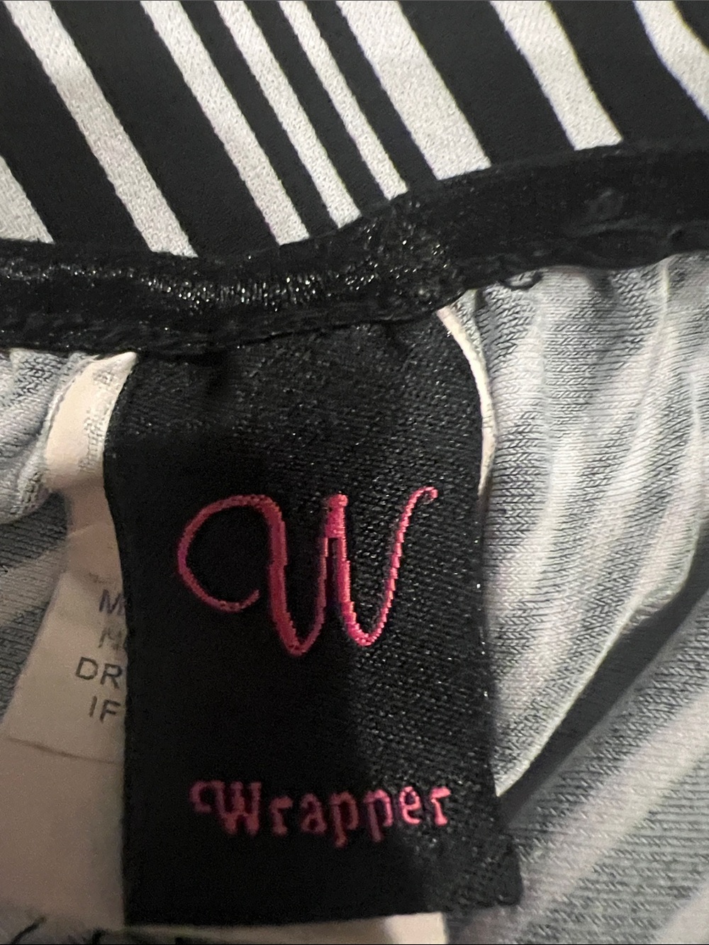 Wrapper Black & White Diagonal Stripe A-Line Skirt Size Medium - Picture 6 of 7